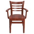 Premium US Made Ladder Back Wood Chair with Arms Thumbnail 2