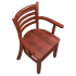 Premium US Made Ladder Back Wood Chair with Arms Thumbnail 4