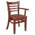 Premium US Made Ladder Back Wood Chair with Arms Thumbnail 1