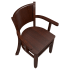 Premium US Made Tiffany Wood Chair With Arms Thumbnail 5