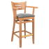 Premium US Made Henry Wood Bar Stool with Arms  Thumbnail 1