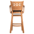 Premium US Made Leonardo Wood Bar Stool With Arms Thumbnail 6