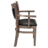 Premium Padded Back Wood Chair with Arms Thumbnail 6