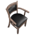 Premium Padded Back Wood Chair with Arms Thumbnail 3