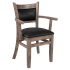 Premium Padded Back Wood Chair with Arms Thumbnail 1