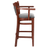 Premium Padded Back Wood Bar Stool with Arms  Thumbnail 3