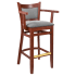 Premium Padded Back Wood Bar Stool with Arms  Thumbnail 1