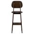 Gisselle Wood Bar Stool with Padded Back Thumbnail 6