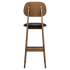Gisselle Wood Bar Stool with Padded Back Thumbnail 6