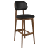 Gisselle Wood Bar Stool with Padded Back Thumbnail 1