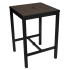 Aluminum Outdoor Bar Table in Black Finish and Dark Walnut Faux Teak Thumbnail 1