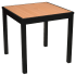 Aluminum Outdoor Table in Black Finish and Faux Teak Thumbnail 1