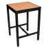 Aluminum Outdoor Bar Table in Black Finish and Faux Teak Thumbnail 1
