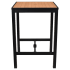 Aluminum Outdoor Bar Table in Black Finish and Faux Teak Thumbnail 2