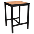 Aluminum Outdoor Bar Table in Black Finish and Faux Teak Thumbnail 3