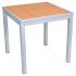 Aluminum Outdoor Table in Gray Finish and Faux Teak Thumbnail 1