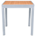 Aluminum Outdoor Table in Gray Finish and Faux Teak Thumbnail 2
