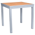 Aluminum Outdoor Table in Gray Finish and Faux Teak Thumbnail 3