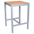 Aluminum Outdoor Bar Table in Gray Finish and Faux Teak Thumbnail 3