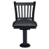 Vertical Slat Bolt Down Swivel Metal Chair Thumbnail 3