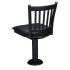 Vertical Slat Bolt Down Swivel Metal Chair Thumbnail 4