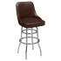 Premium Mauro Bucket Swivel Bar Stool with Chrome Frame Thumbnail 1