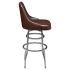 Premium Mauro Bucket Swivel Bar Stool with Chrome Frame Thumbnail 2
