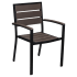 Black Aluminum Armchair with Dark Walnut Faux Teak Thumbnail 1