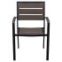 Black Aluminum Armchair with Dark Walnut Faux Teak Thumbnail 3