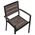 Black Aluminum Armchair with Dark Walnut Faux Teak Thumbnail 6