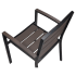 Black Aluminum Armchair with Dark Walnut Faux Teak Thumbnail 5