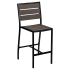 Black Aluminum Bar Stool with Dark Walnut Faux Teak Thumbnail 1