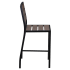 Black Aluminum Bar Stool with Dark Walnut Faux Teak Thumbnail 3