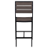 Black Aluminum Bar Stool with Dark Walnut Faux Teak Thumbnail 2