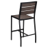 Black Aluminum Bar Stool with Dark Walnut Faux Teak Thumbnail 4
