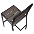 Black Aluminum Bar Stool with Dark Walnut Faux Teak Thumbnail 5