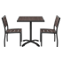 Black Aluminum & Dark Walnut Teak Patio Dining Set Thumbnail 1