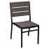 Black Aluminum & Dark Walnut Teak Patio Dining Set Thumbnail 4