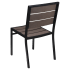 Black Aluminum & Dark Walnut Teak Patio Dining Set Thumbnail 5