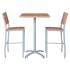 Gray Aluminum & Teak Bar Height Patio Set Thumbnail 1