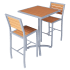 Gray Aluminum & Teak Bar Height Patio Set Thumbnail 2