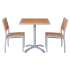 Set of Grey Heavy Duty Aluminum Side Chairs with Table Thumbnail 1
