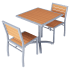 Set of Grey Heavy Duty Aluminum Side Chairs with Table Thumbnail 2
