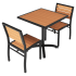 Set of Black Heavy Duty Aluminum Patio Chairs with Table Thumbnail 2