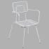 Ollie Patio Arm Chair in White Finish Thumbnail 1