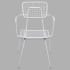 Ollie Patio Arm Chair in White Finish Thumbnail 3