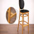Premium Lorenzo Wood Bar Stool wih Padded Back Thumbnail 9
