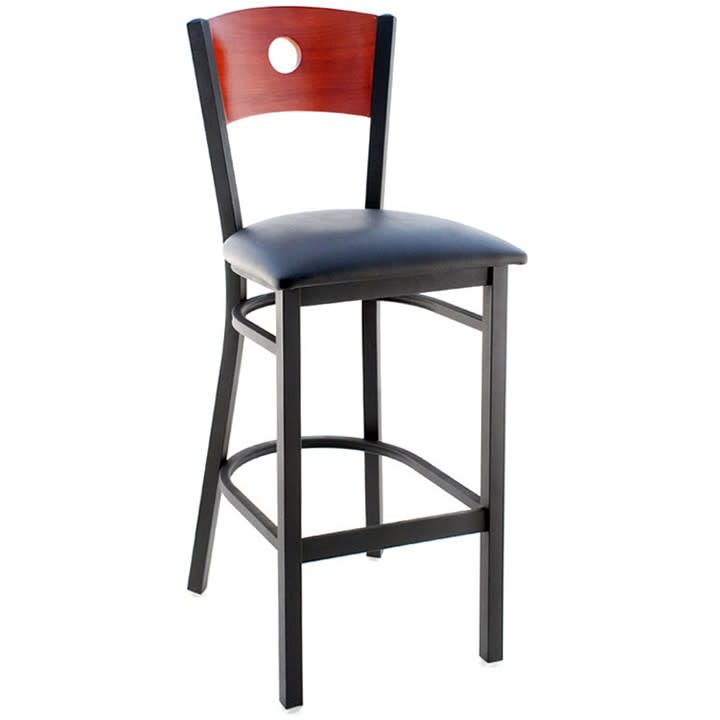 Interchangeable Back Metal Bar Stool with a Circled Back