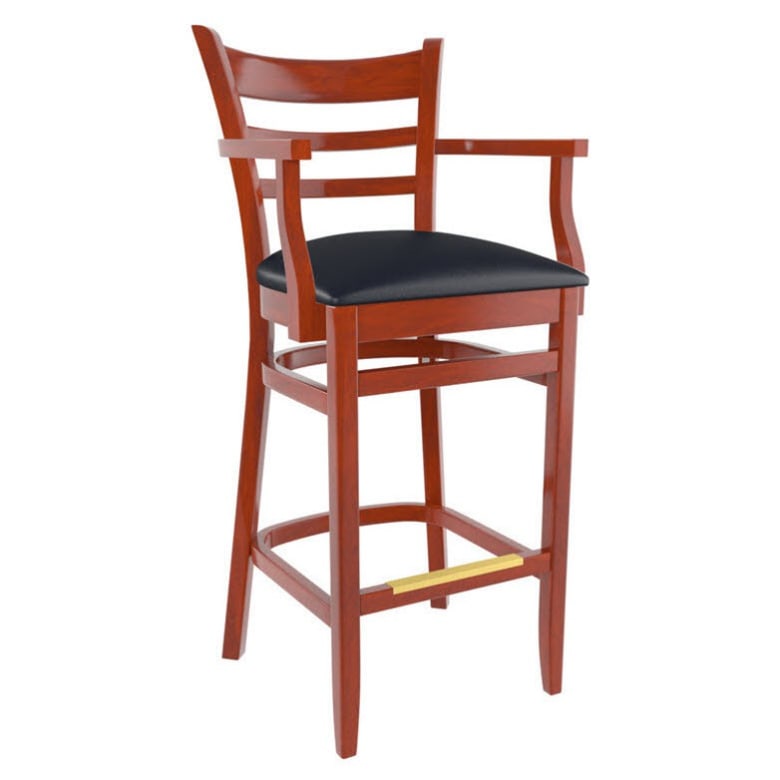 Ladder Back Restaurant Bar Stool, Best Bar Stools With Backs And Arms
