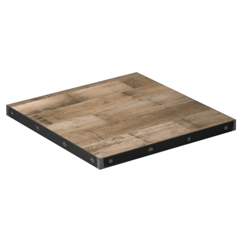 Custom Laminate Table Top with Industrial Steel Edge